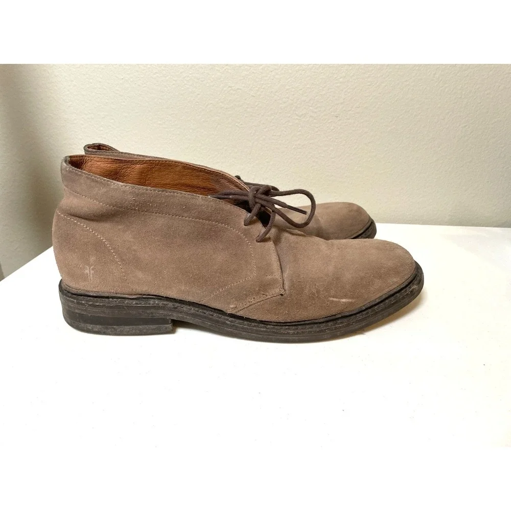 Frye Brown Suede Chukka Boots Men's 11 Lace up Shoes Preppy Casual Minimalist